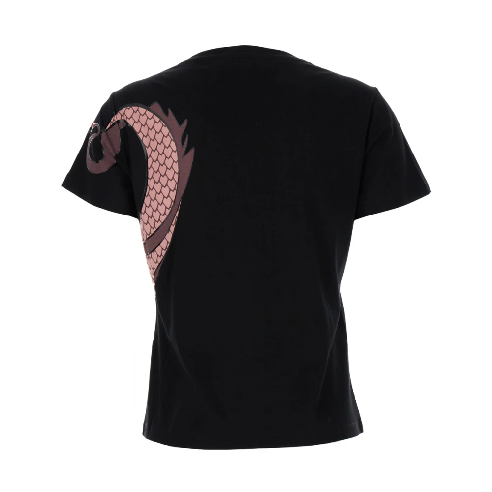 pinko Zwart Quentin Logo T-shirt Jersey Black Dames