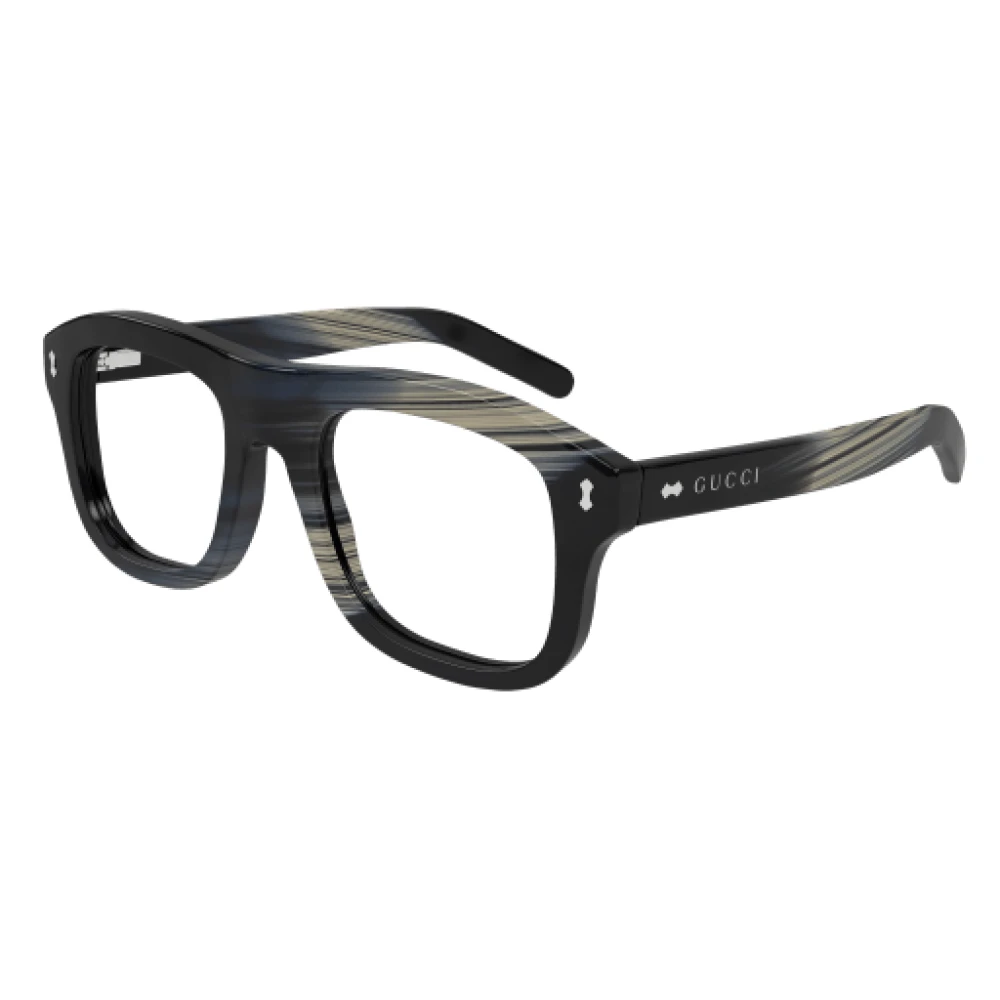 Gucci Unisex Black Glasses, 52 Mm, Stylish Rectangle Eyeglasses In