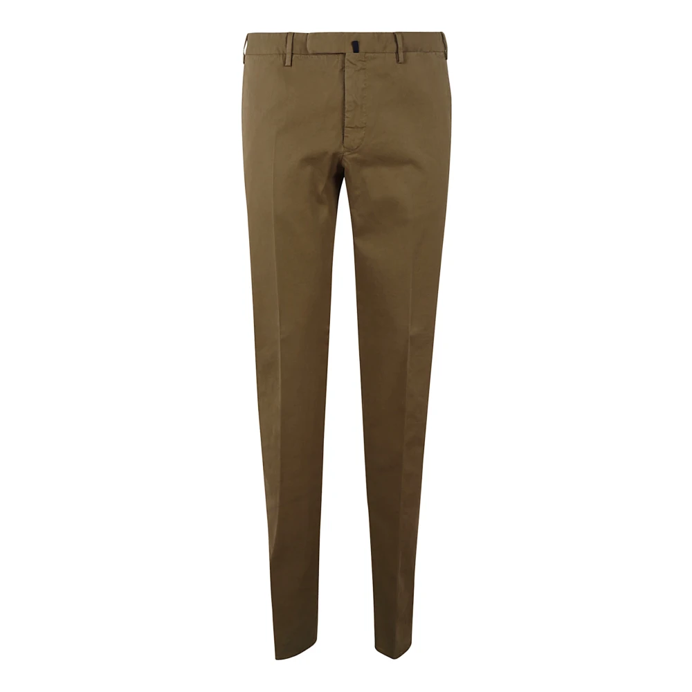 Incotex Slim Fit Katoenen Gabardine Broek Brown Heren