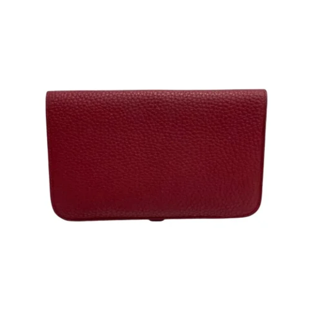 Hermès Vintage Pre-owned Leather wallets Red Dames