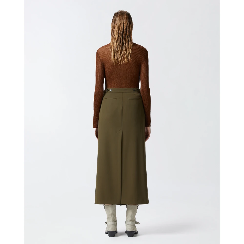 pinko Groene Geplooide Maxi Rok Green Dames