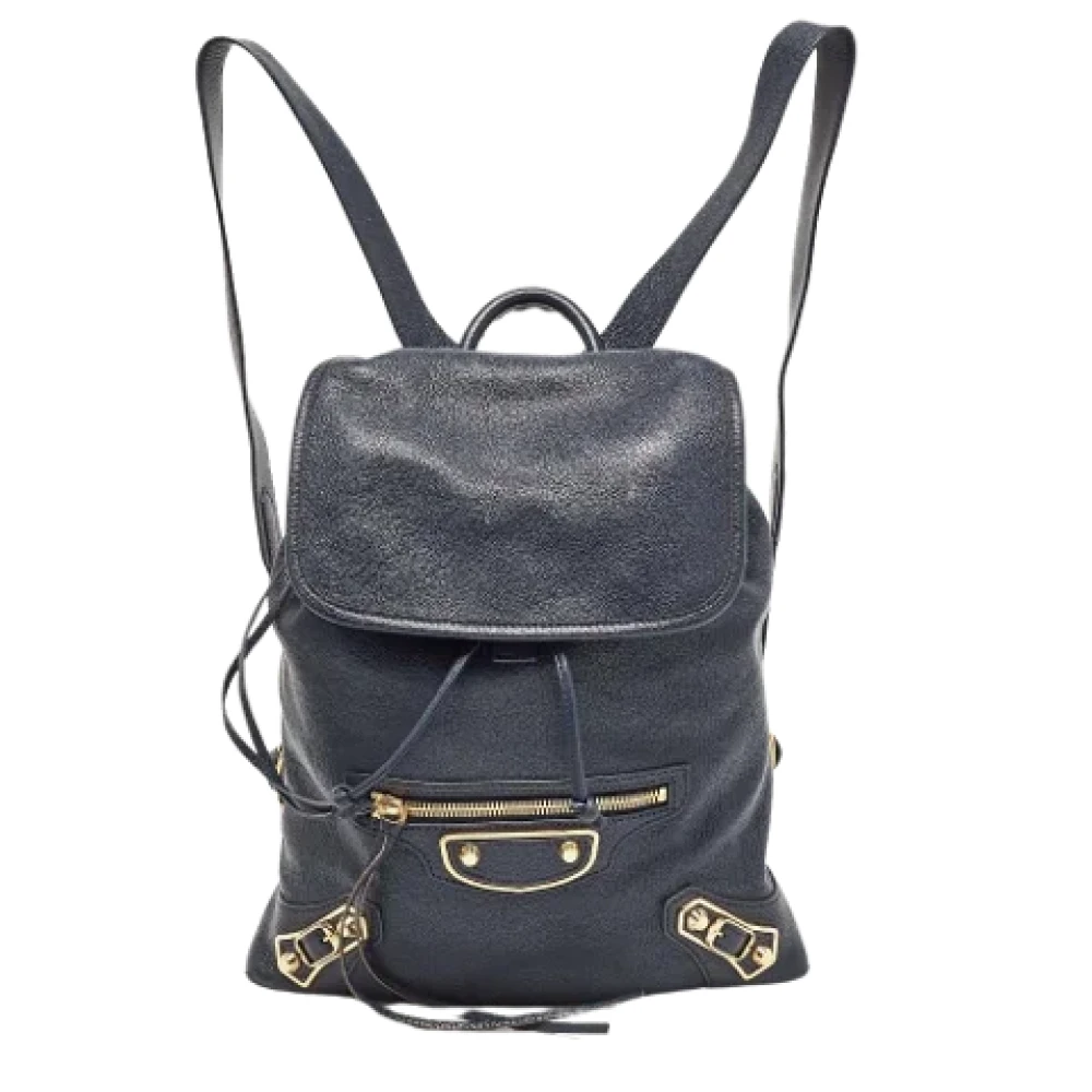 Balenciaga Vintage Pre-owned Leather backpacks Blue Dames