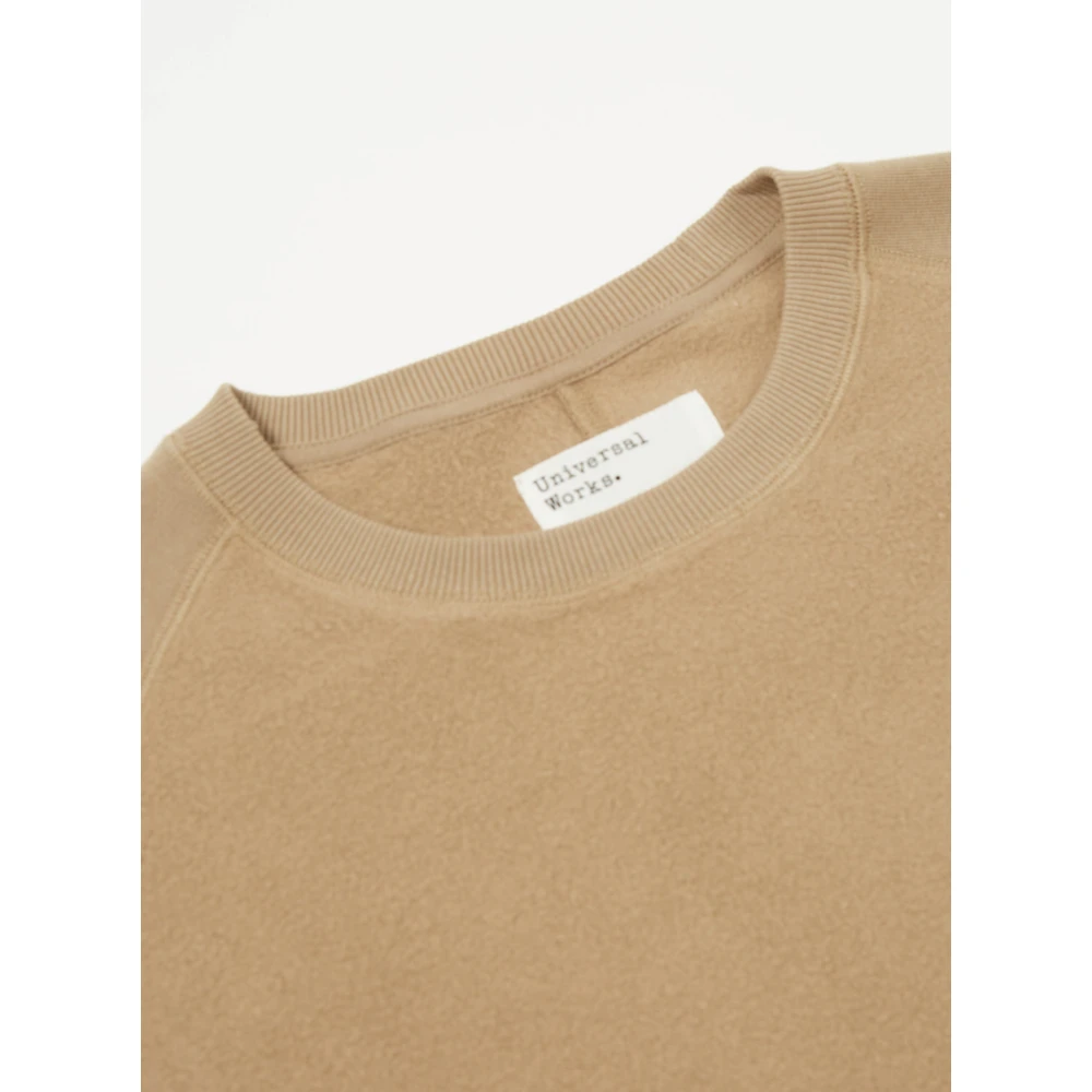 Universal Works Vintage Brush Back Sweatshirt Beige Heren