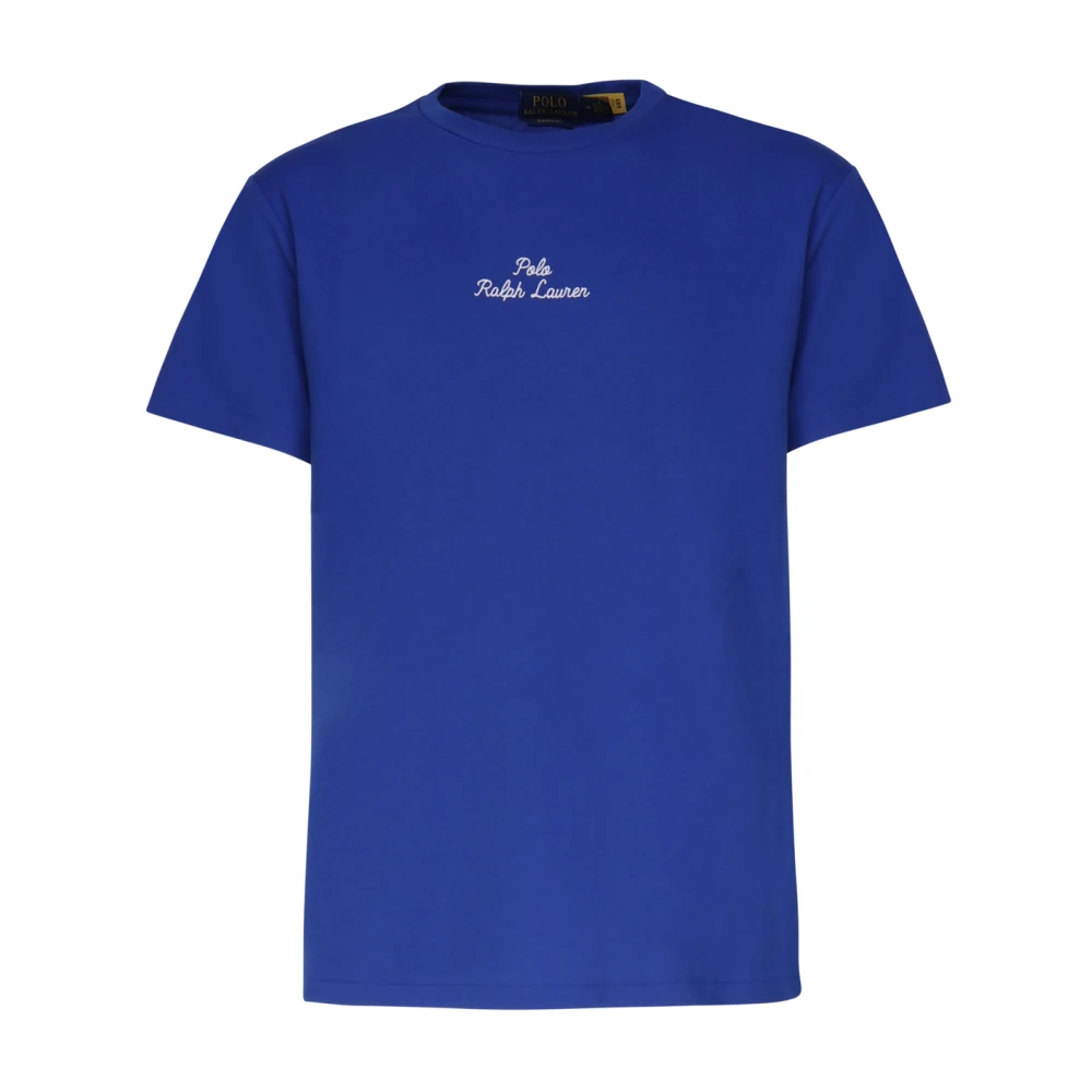 Polo Ralph Lauren Logo Geborduurde Katoenen T-shirts en Polos Blue Heren