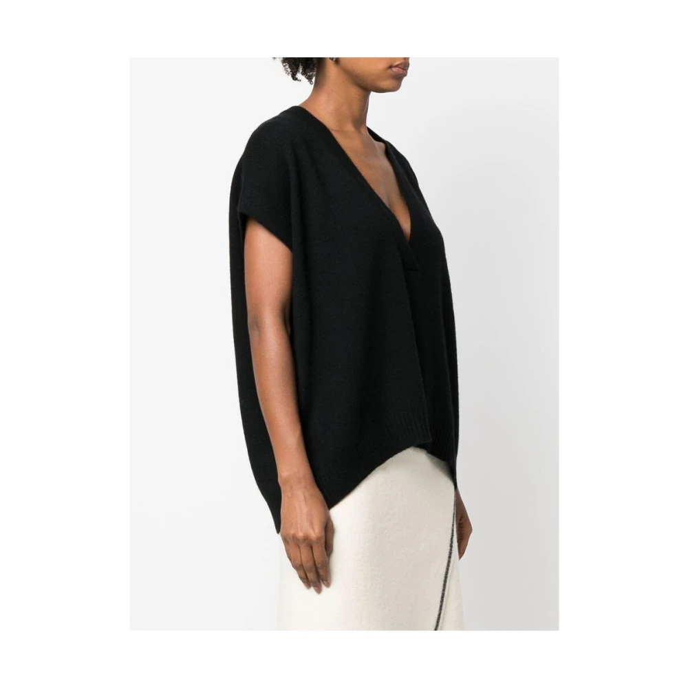 Lisa Yang Zwarte Kasjmier V-Hals Trui Black Dames