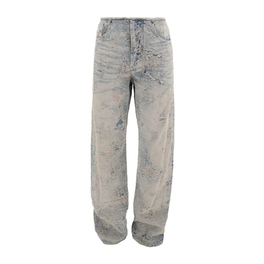 Diesel Vintage Straight Katoenen Jeans Vijf-Pocket Ontwerp Blue Dames