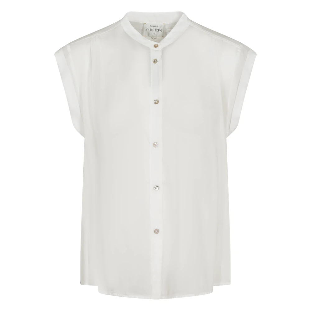 Forte Witte Button-Up Shirt met Gerimpeld Detail White Dames