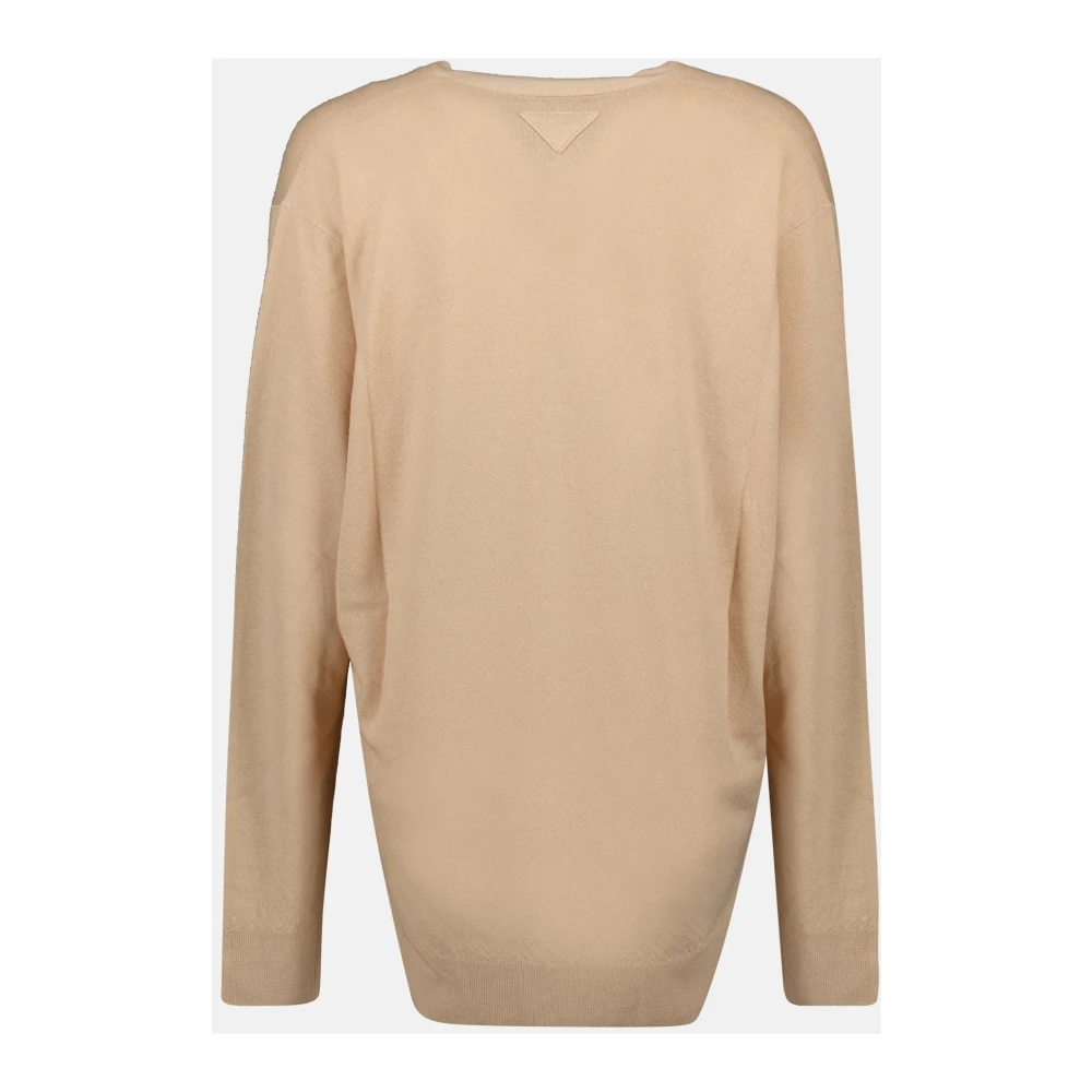 Prada Beige Wollen Vest Herfst-Winter Collectie Beige Dames