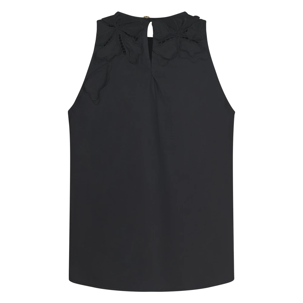 Forte Zwarte Top Elegante Stijl Black Dames