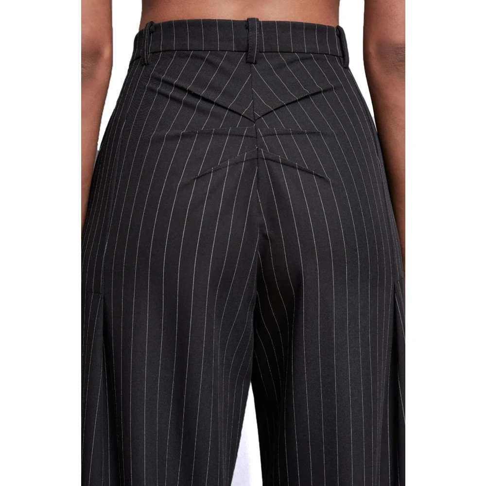PATRIZIA PEPE Gessata Flanel Herenbroek Black Dames
