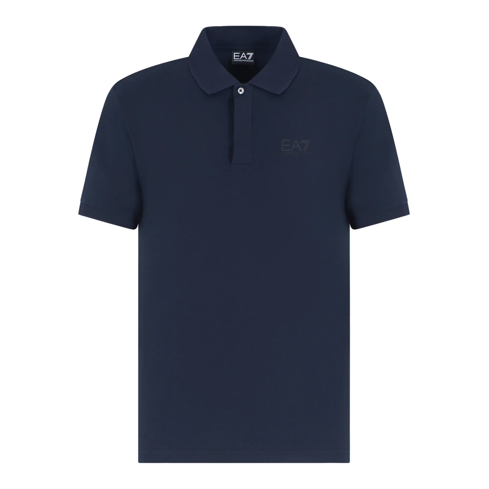 Emporio Armani Ea7 Men's Blue Polo Shirts,, Short Sleeve Polo Shirt Extra Large