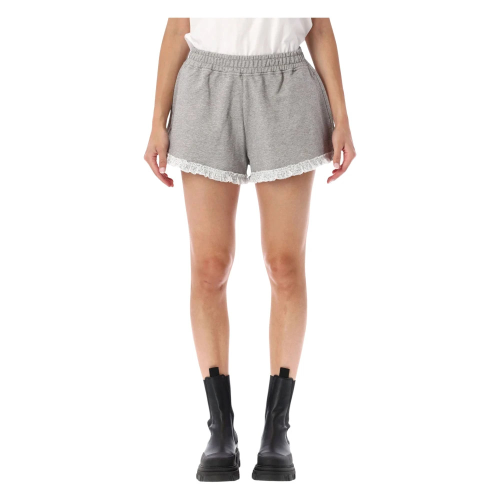 Ganni Vrouw Grijs Korte Broeken Dames, S, Katoen, Isoli Shorts