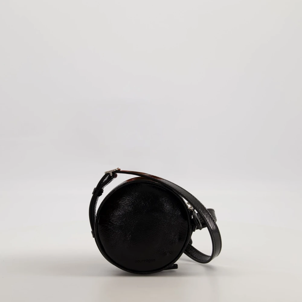 Courrèges Zwarte leren cirkeltas Black Unisex