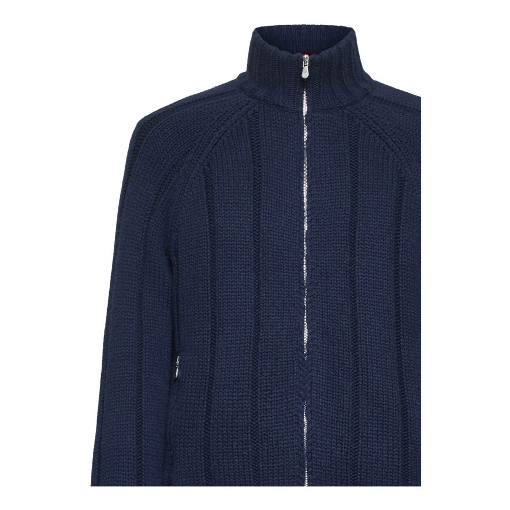 BRUNELLO CUCINELLI Blauwe Ribgebreide Kasjmier Vest Blue Heren