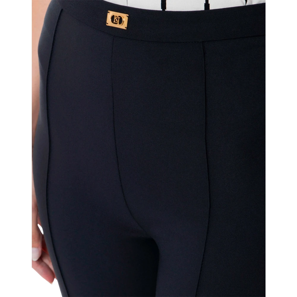 Elisabetta Franchi Wijde Cropped Broek Black Dames