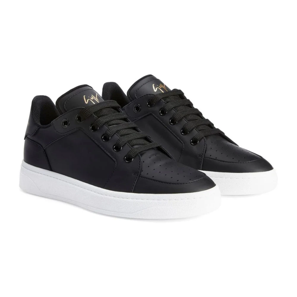 giuseppe zanotti Zwarte Leren Gz94 Sneakers Black Heren