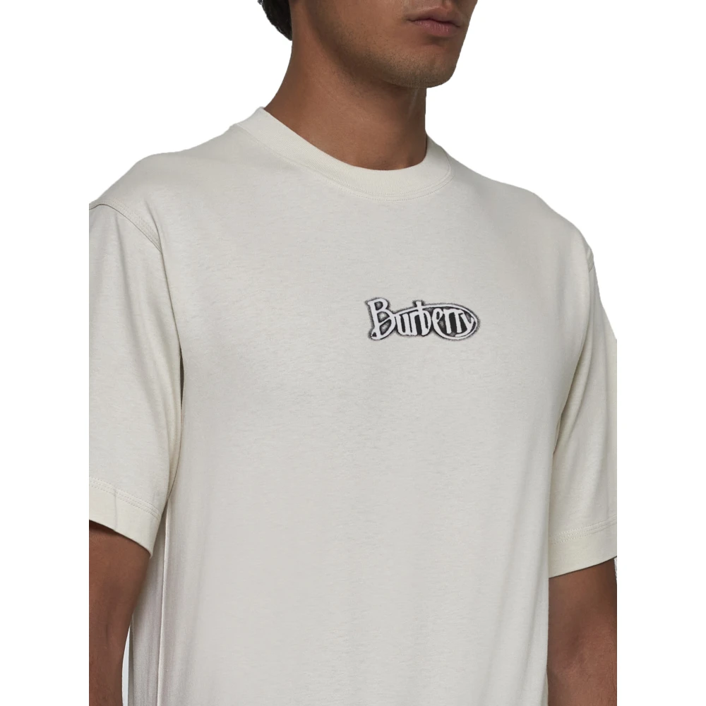Burberry Katoenen T-shirt met Logo Print White Heren