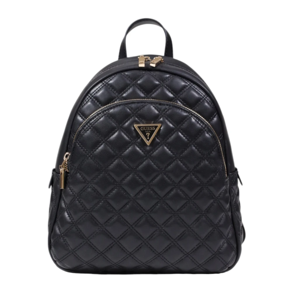 Guess Women's Black Backpacks, One Size, Quilted Dome Backpack