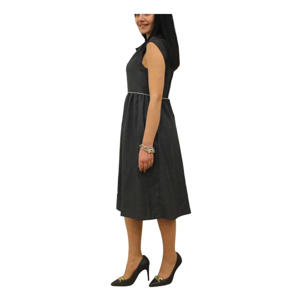 Alessia Santi Elegante Midi Jurk Black Dames