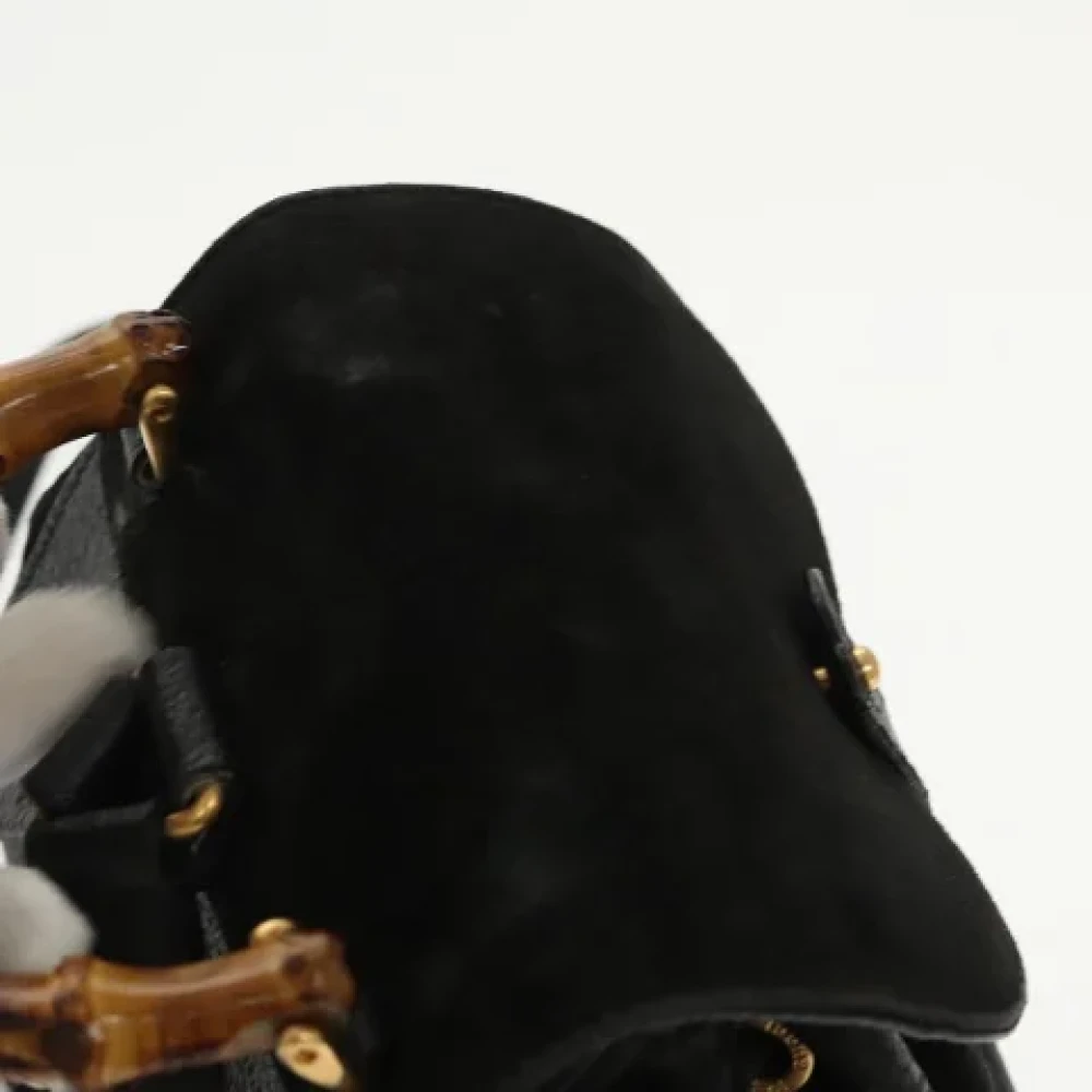 Gucci Vintage Pre-owned Suede backpacks Black Dames