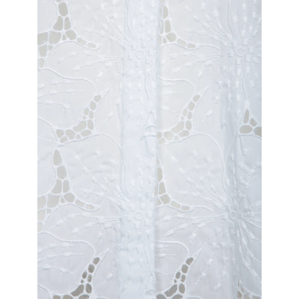 Genny Bloemenpatroon Overhemd Lange Mouwen White Dames