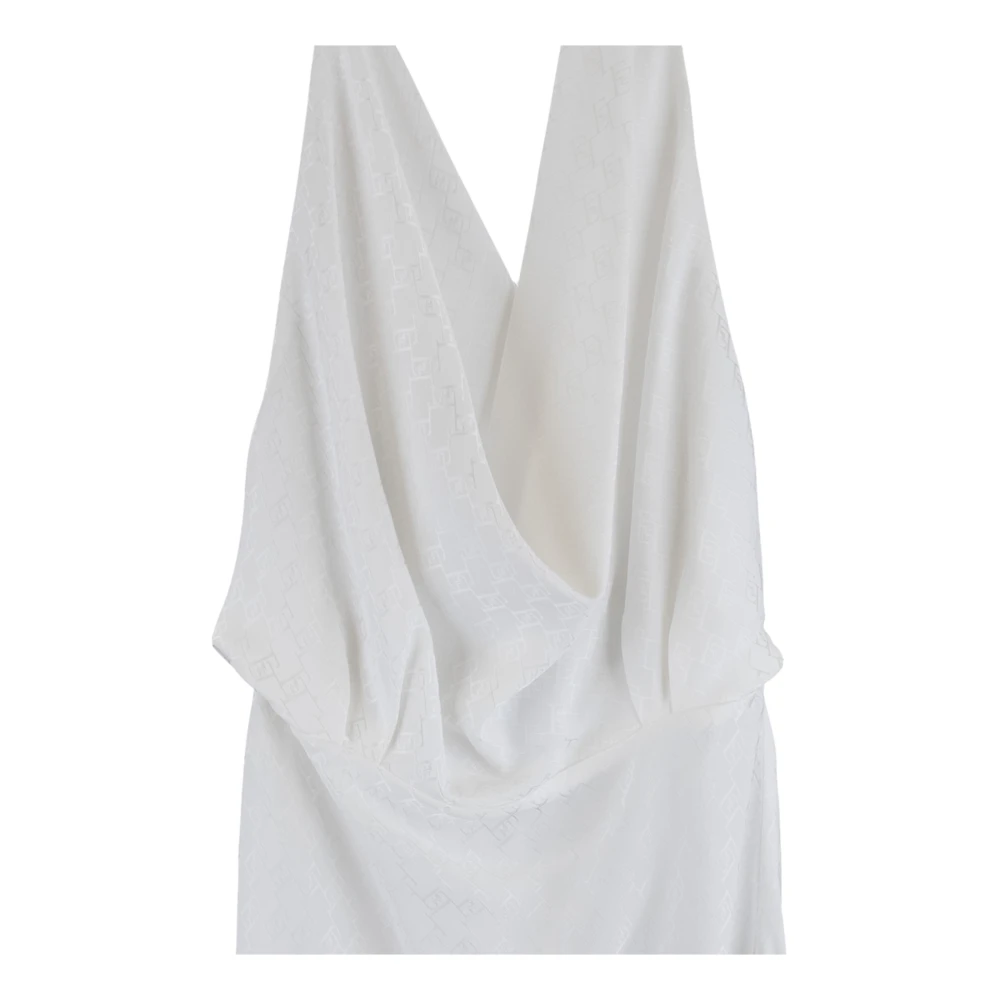Elisabetta Franchi Chique Jurk met Rits en V-Hals White Dames