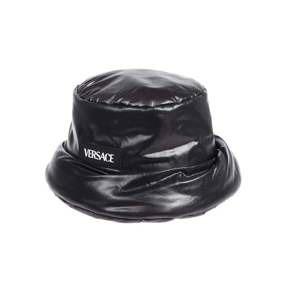 Versace Gewatteerde Nylon Bucket Hat Black Dames