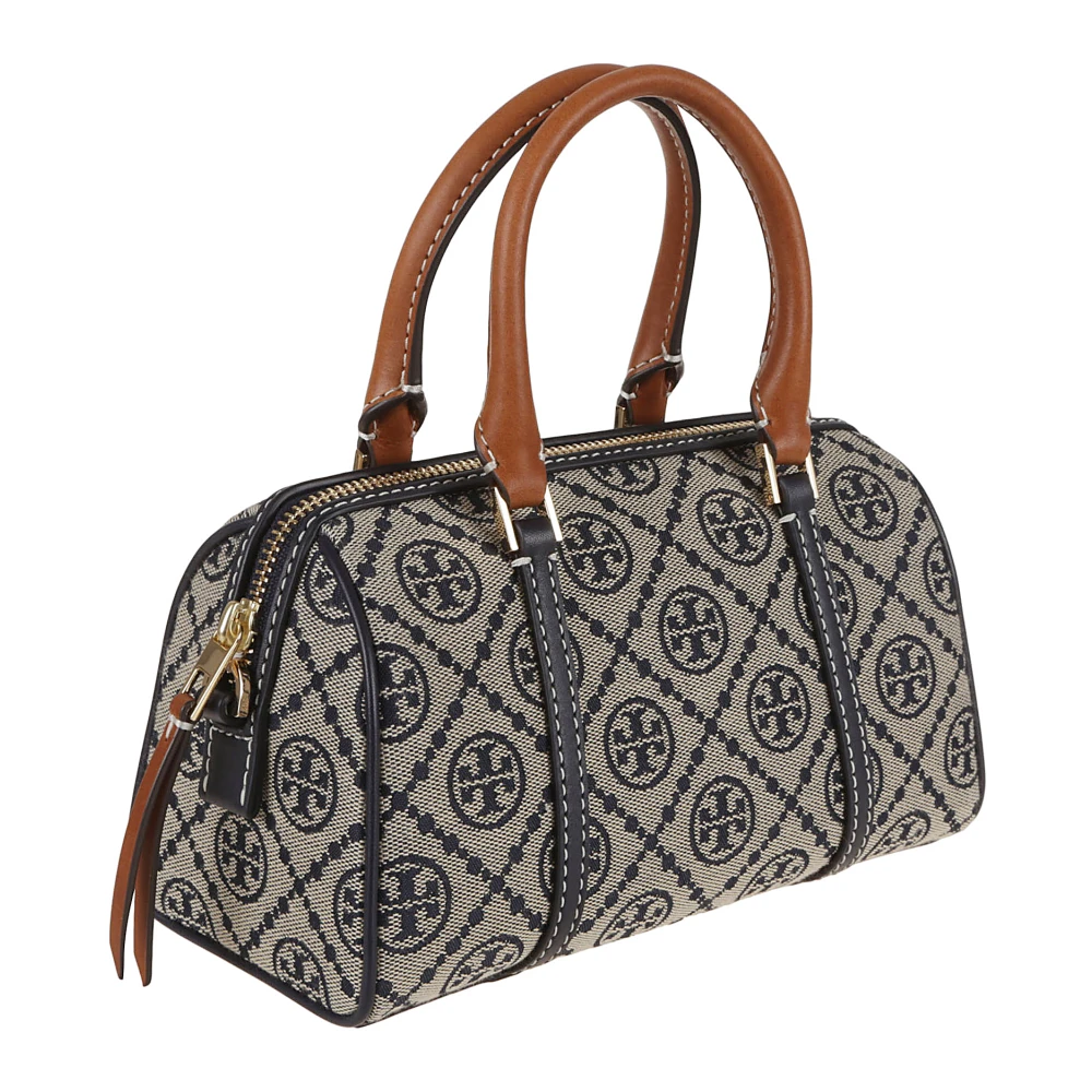 TORY BURCH Mini Monogram Barrel Tas Blue Dames