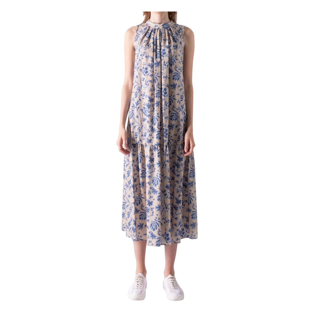 Max Mara Weekend Elegante bloemenjurk met strikdetail Beige Dames