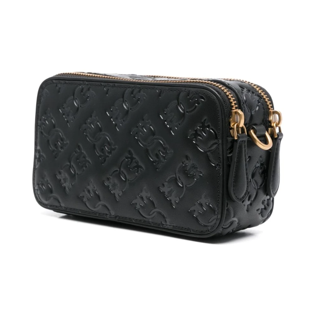 pinko Stijlvolle Zwarte Schoudertas met Zakken Black Dames