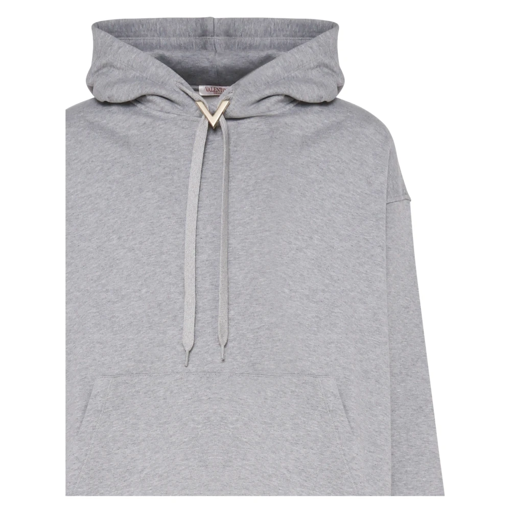 Valentino Garavani Gemêleerd Grijs Katoenen Hoodie Gray Heren