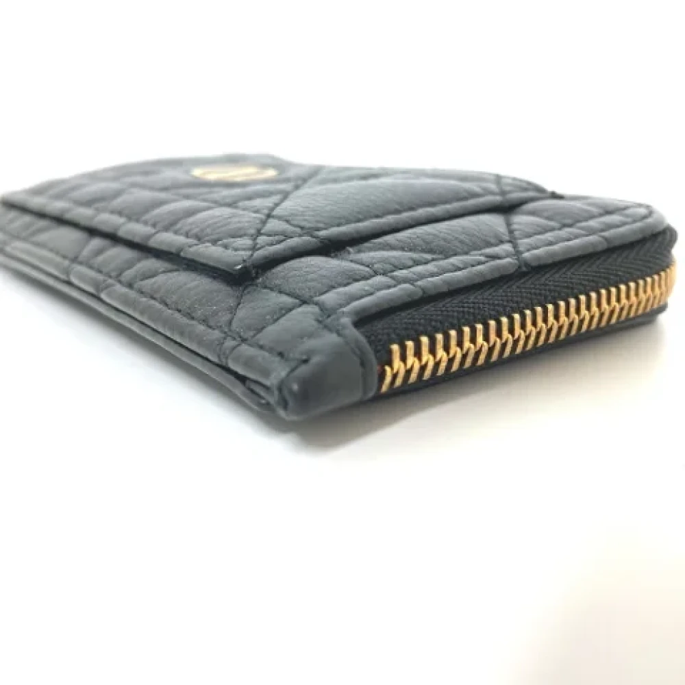 Dior Vintage Pre-owned Leather wallets Black Dames