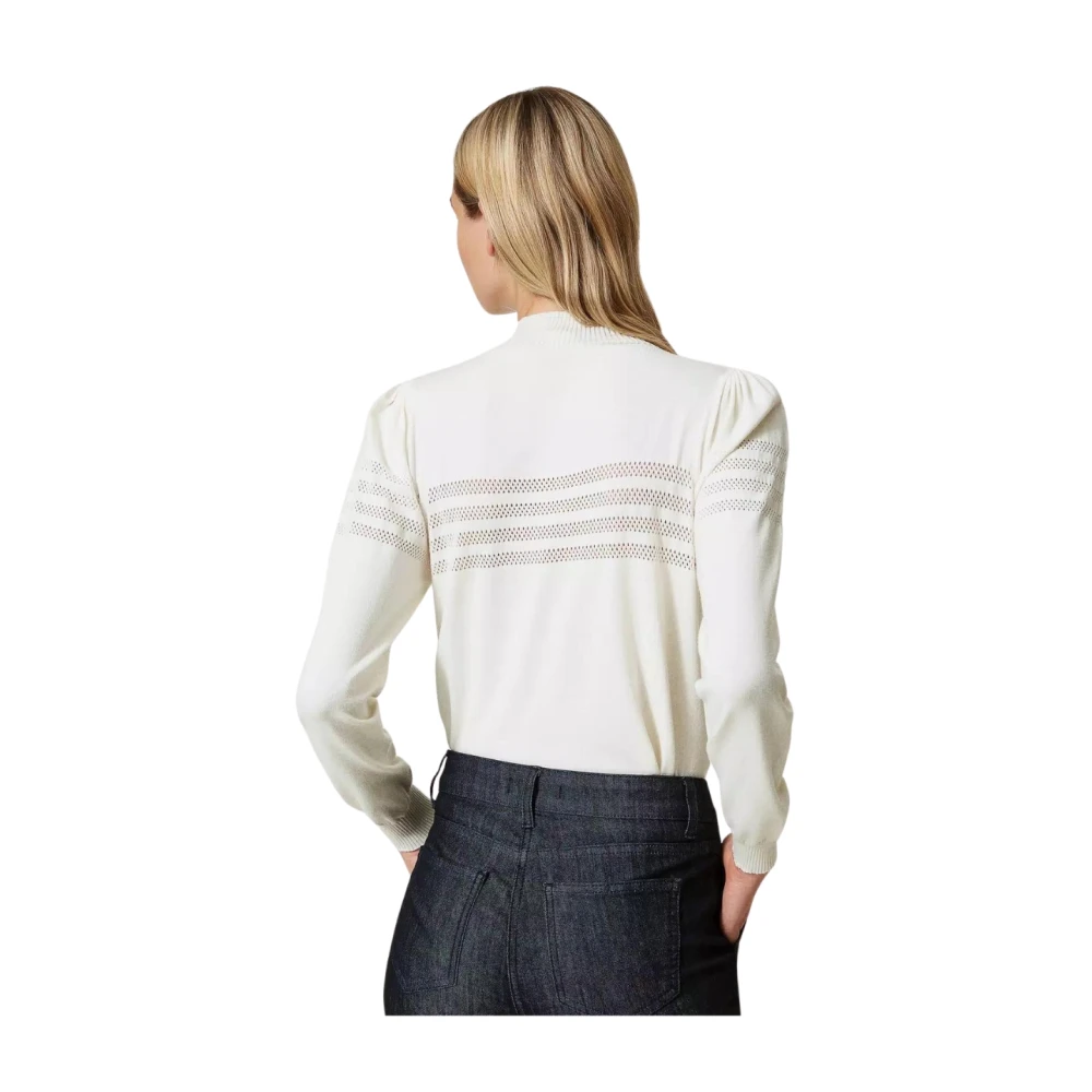 Twinset Hoge hals trui White Dames