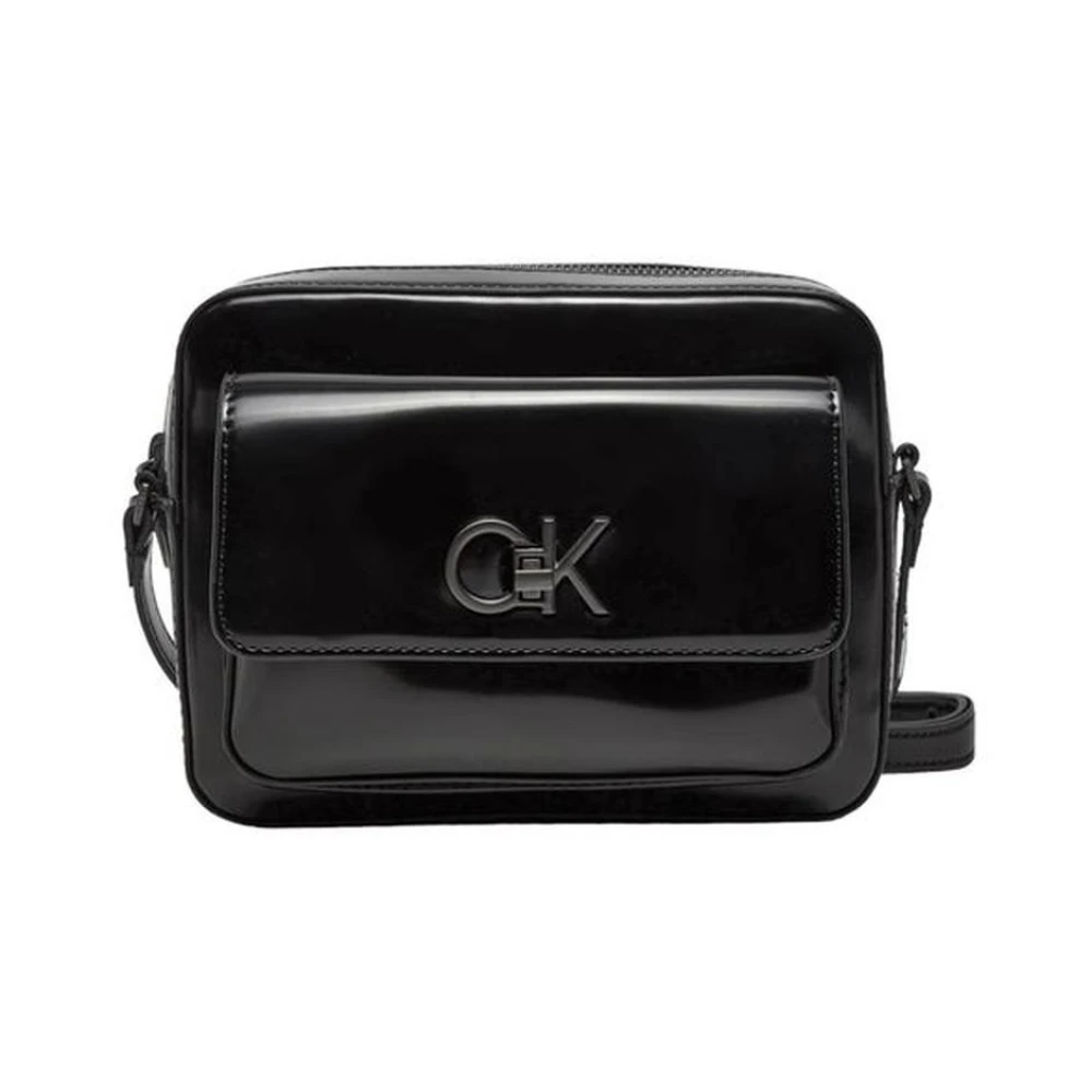Calvin Klein Polyurethaan Handtas voor Vrouwen Black Dames