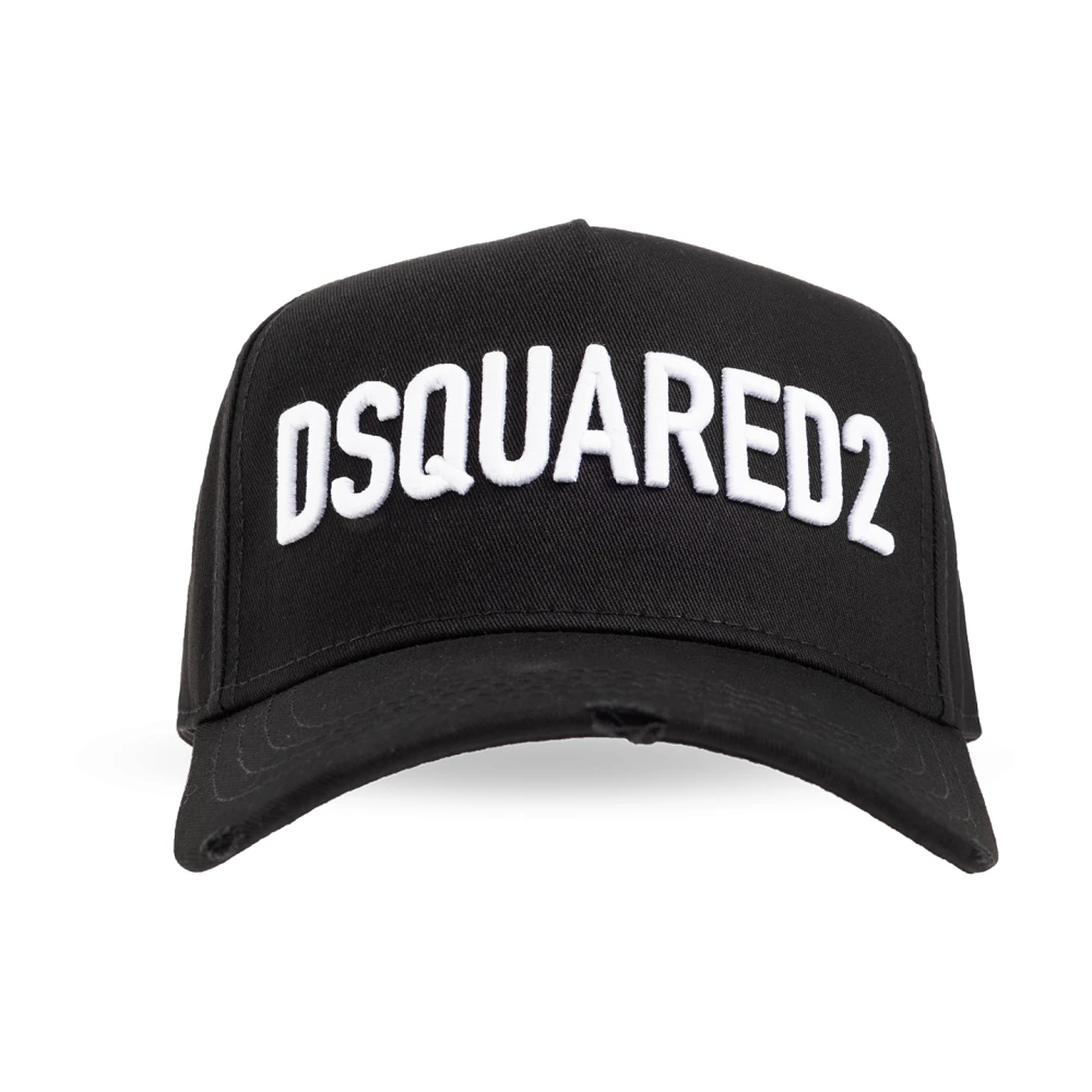 Dsquared2 Logo-geborduurde katoenen pet Black Heren