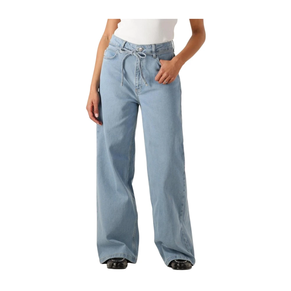 Modström Isoldemd Solid Pants Wide Jeans Blue Dames