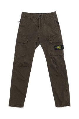 pantalon-vert-en-coton-stretch-avec-logo