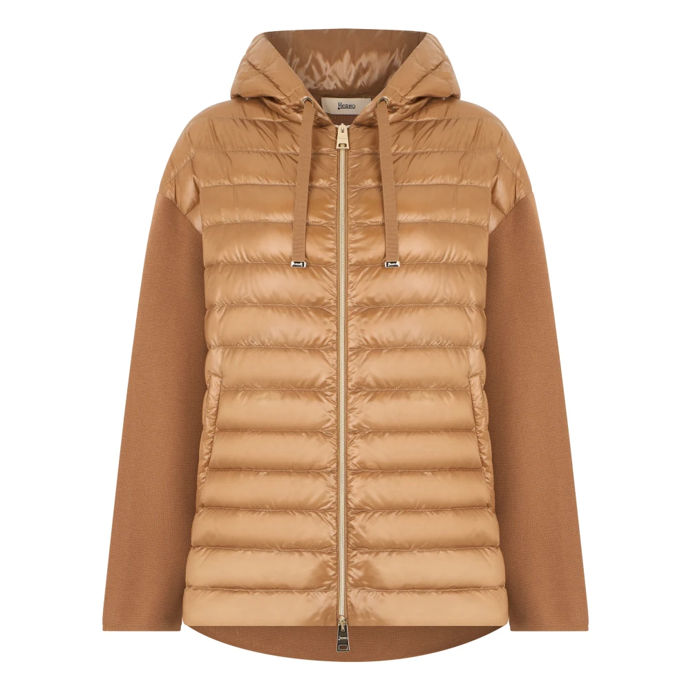 Herno Donna Beige - Giacca Imbottita Con Cappuccio - Jackets - L
