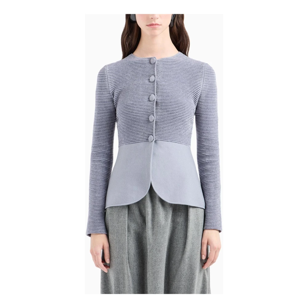 Emporio Armani Stijlvolle jassen met knoopsluiting aan de voorkant White Dames
