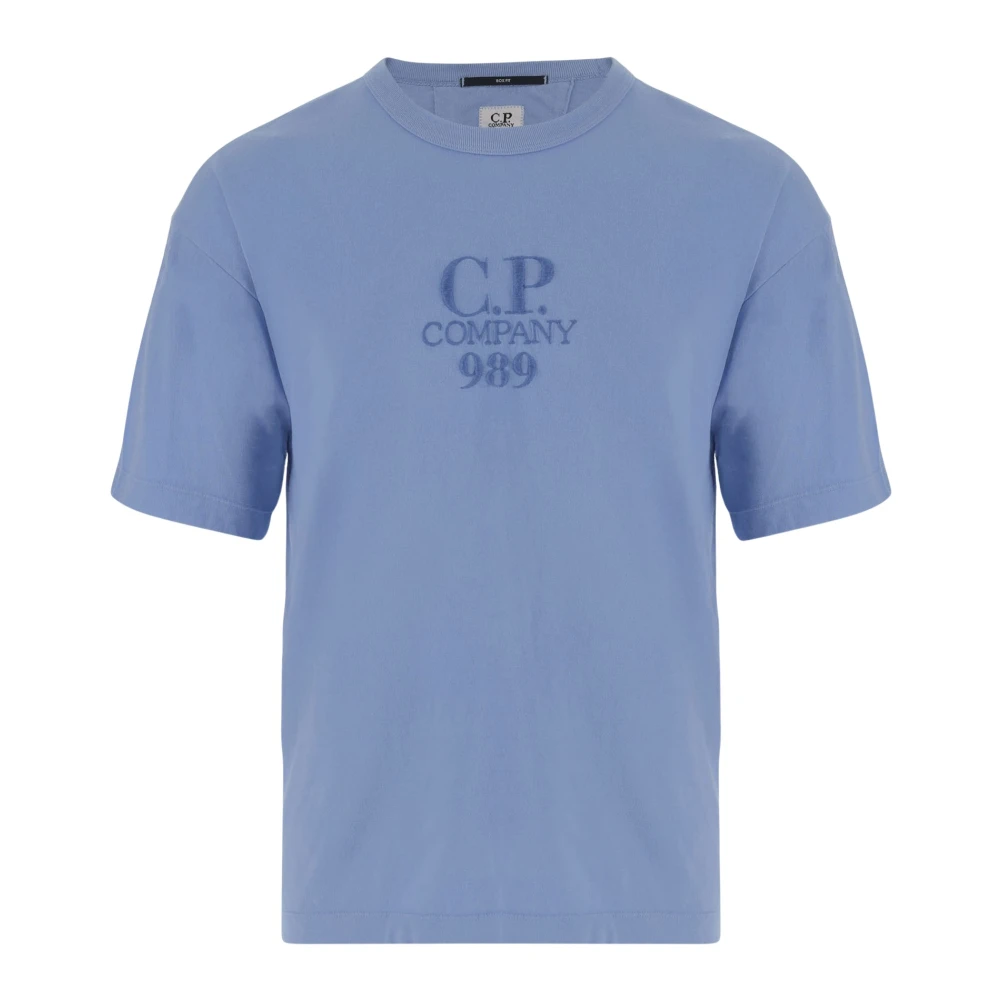 C.P. Company Blauw Katoenen Jersey Crew Neck T-shirt Blue Heren