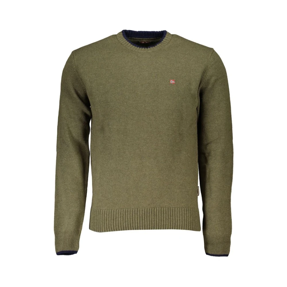 Napapijri Men's Green Elegant Sweater With Round Neck