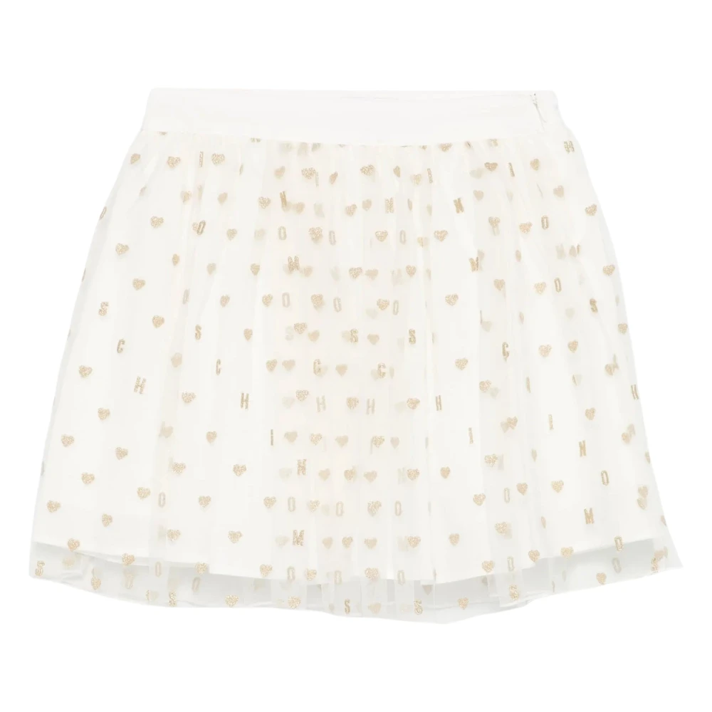 Moschino Girls Beige Heart Motif Ivory Skirt For - Kids Skirts - 5 Y - Kids