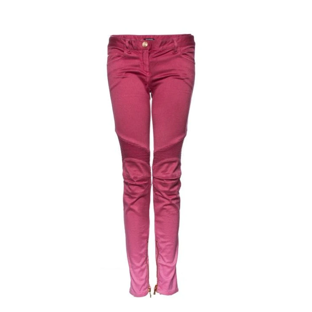 Balmain Pre-owned Biker -jeans med färggradient Pink, Dam