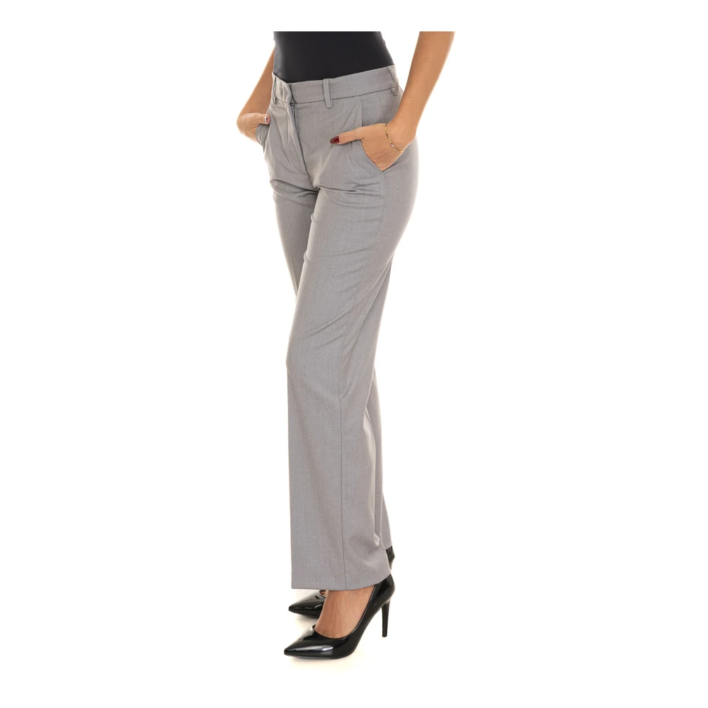Liu Jo Rechte broek met zakken Gray Dames