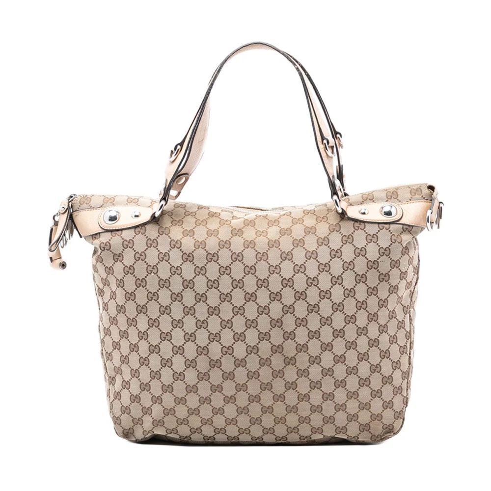 Gucci Vintage Women's Brown Pre-Owned Canvas Tote Bag