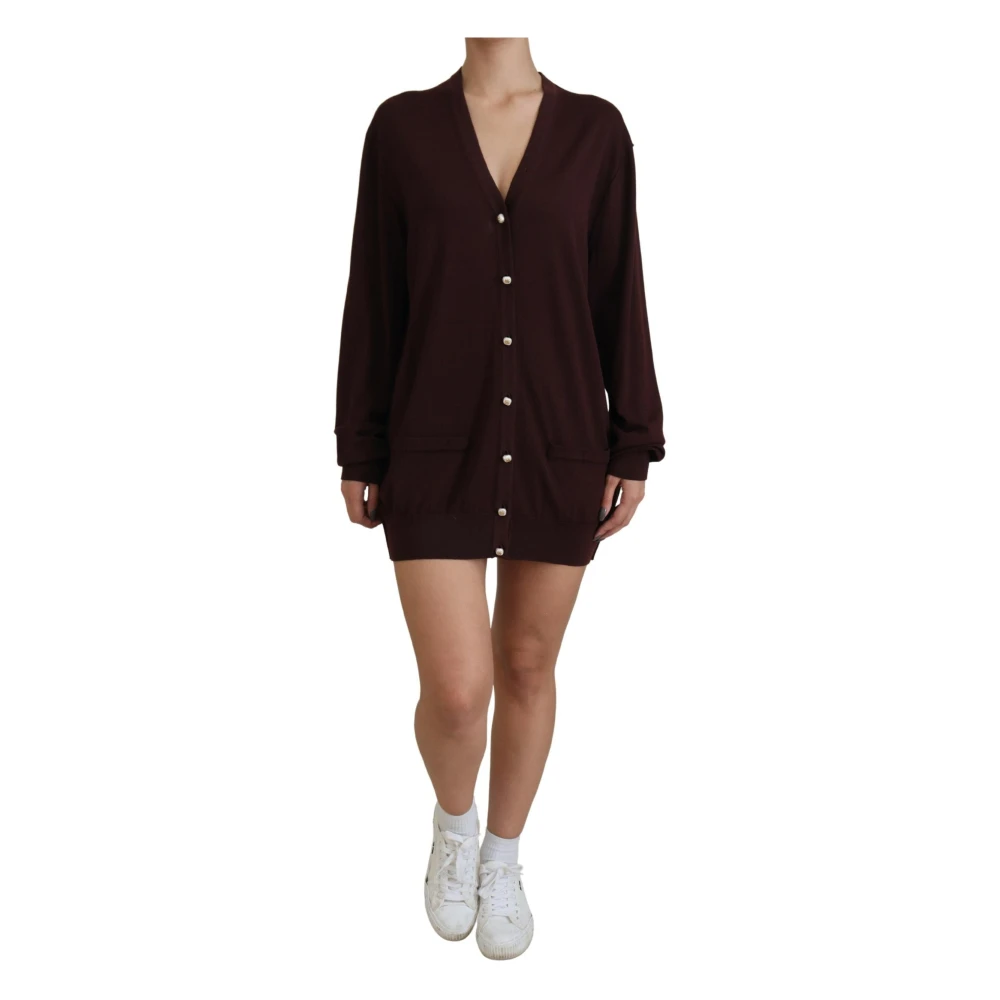 Dolce & Gabbana Chique kastanjebruine V-hals vest Brown Dames
