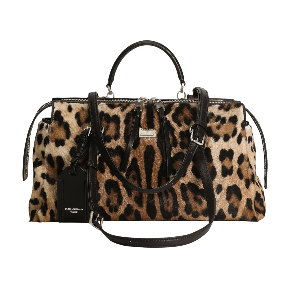 Dolce & Gabbana Brun Djurmönstrad Ponnyhudväska