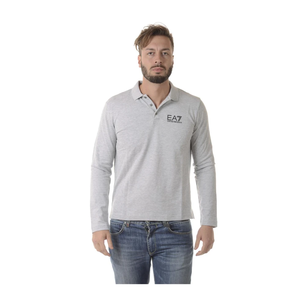 Emporio Armani EA7 Klassieke Polo Shirt voor Mannen Gray Heren
