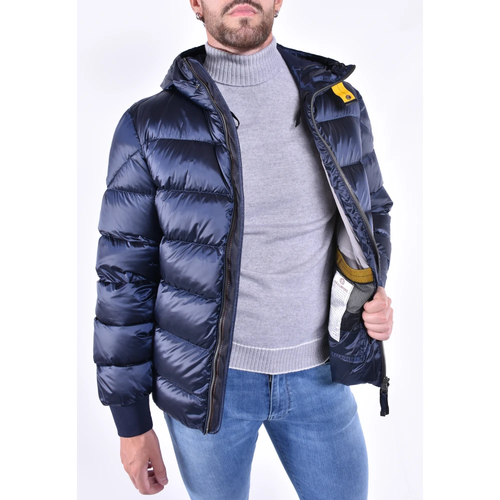 Parajumpers Capuchon Nylon-Polyester Puffer Jas Blue Heren