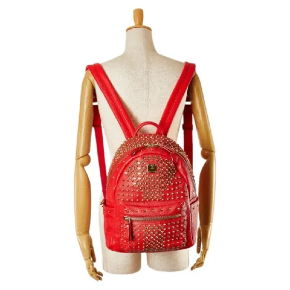 MCM Pre-owned Leather backpacks Red Dames